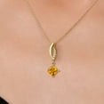 thumbnail image 3 of Gem Stone King 14K Yellow Gold Yellow Citrine and Lab Grown Diamond Pendant Necklace for Women | 1.03 Cttw | Gemstone November Birthstone | Princess 6MM | With 18 inch Chain, 3 of 6