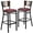 Walnut Wood Back/Burgundy Vinyl Seat/Black Metal Frame, variant on Flash Furniture 2 Pk. HERCULES Series Black Slat Back Metal Restaurant Barstool - Walnut Wood Back & Seat