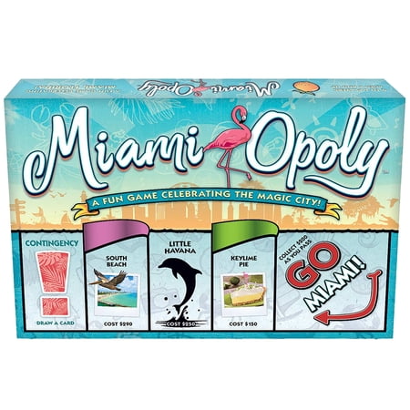 Late For The Sky: Miami-Opoly - Vacation Destination City Themed Opoly-Style Board Game, Family Strategy Play, 2-6 Players, Traditional or 1hr Version