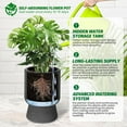 thumbnail image 6 of 14.2" Planters Set of 2 - Tall Planters with Water Level Monitors, Hidden Water Storage Tank for Self-Watering, with Easy Water and Fertilizer Inlet, Indoor & Outdoor Use，Marble Black, 6 of 8