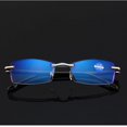 thumbnail image 3 of Gafas de lectura con luz azul para hombre y mujer, anteojos con recorte de diamantes de alta gama, sin marco, 1,0 + 1,5 + 2,0 + 2,5 + 3,0 + 3,5 + 4,0, 3 of 4
