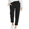 thumbnail image 1 of Birdeem Womens Solid Color Drawstring High Waist Pocket Loose Large Size Cotton Casual Pants, 1 of 12