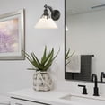 thumbnail image 3 of Yep by Golden Lighting Orwell 1-light Wall Sconce in Matte Black and Opal Glass, 3 of 8