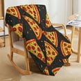 thumbnail image 4 of Funny Pizza Food Print Blanket Weird Cute Throw Blankets Gifts for Couch Sofa Bed Stuff Decor Lightweight Cozy Fleece Plush Flannel Bedding for Lover Men Women 60"x80", 4 of 6