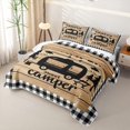 thumbnail image 3 of Catabedysis Plaid Camping Quilt Full,Sweet Camper Print Full Bedspread Sets For Boys,Multicolor,3Pcs, 3 of 7