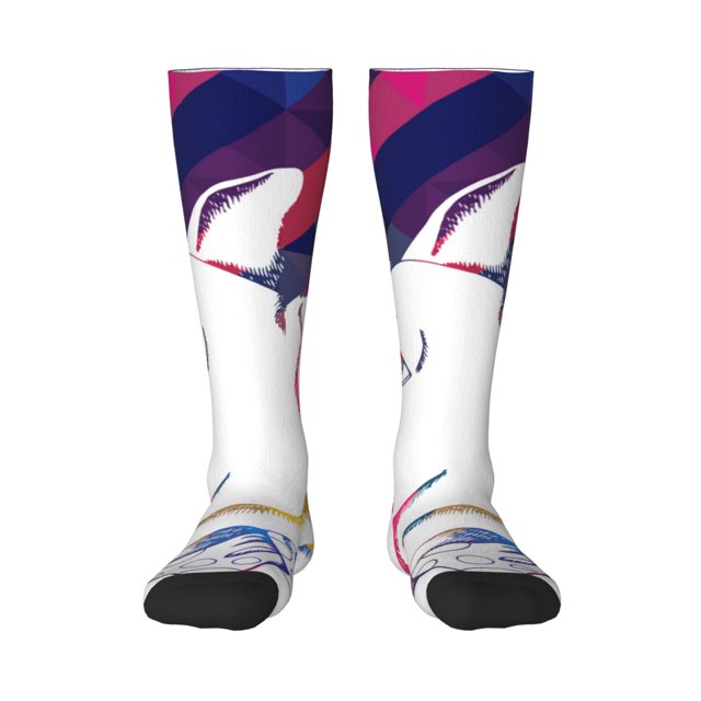 Balery Colorful Bulldog Calcetines novedosos Calcetines deportivos Calcetines hasta la rodilla Calcetines de algodón Calcetines originales y geniales