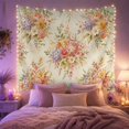 thumbnail image 2 of Symmetrical Floral Bouquet with Aged Texture Romantic Vintage for Nature Lovers Botanical Wall Decor Housewarming Gift Tapestry Wall Hanging for Bedroom and Living Room, 2 of 7