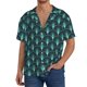 thumbnail image 1 of Fotbe Green Vintage Peacock Camisa Estampada de Manga Corta para Hombre, Casual de Verano, Estilo Playero, Sin Arrugas-3X-Large, 1 of 5