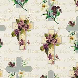 (2 pack) David Textiles Religious Faith 36" Cotton Sewing & Craft Fabric 1 yd Pre-cut, Multi-Color