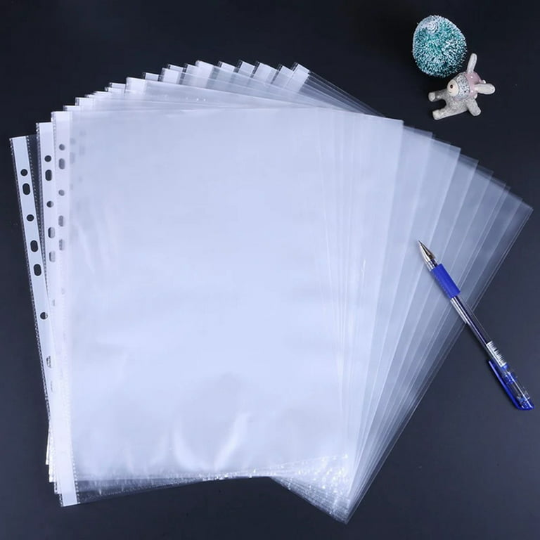 Kakalote Sheet Protectors 100 Pages,A4 11 Holes Punched Pocket