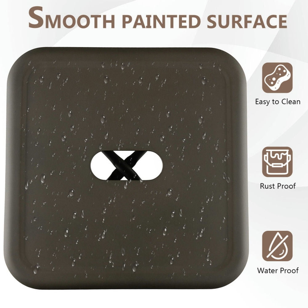 Demi Bonn 30" Set of 4 Bar Stools with Square Seat and Handling Hole, Modern Dining Chair, Brown