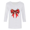 thumbnail image 5 of Miqool Fall Tops Christmas Shirts for Women 3/4 Sleeve Crewneck Plus Size Loose Tshirts Xmas Printed Blouse Gifts, 5 of 5