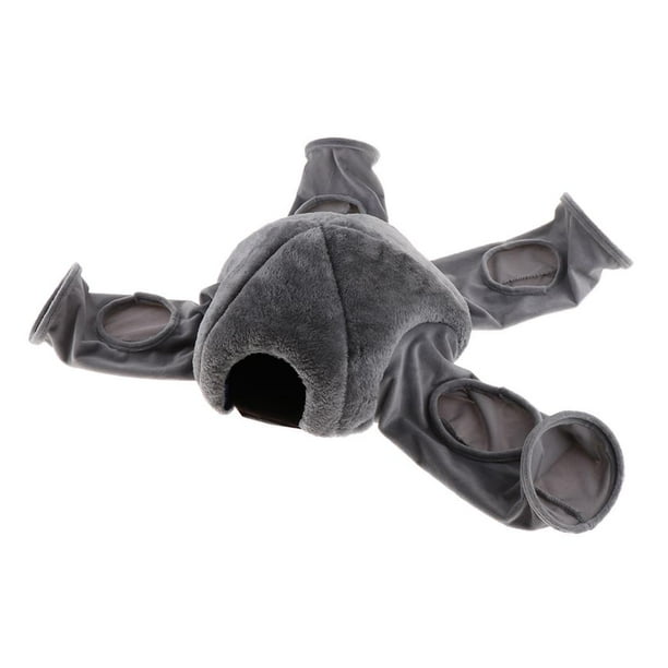 Túnel para gatos pequeños, juguetes para gatos, túnel de juego, escondite duradero, túnel para cobayas gris