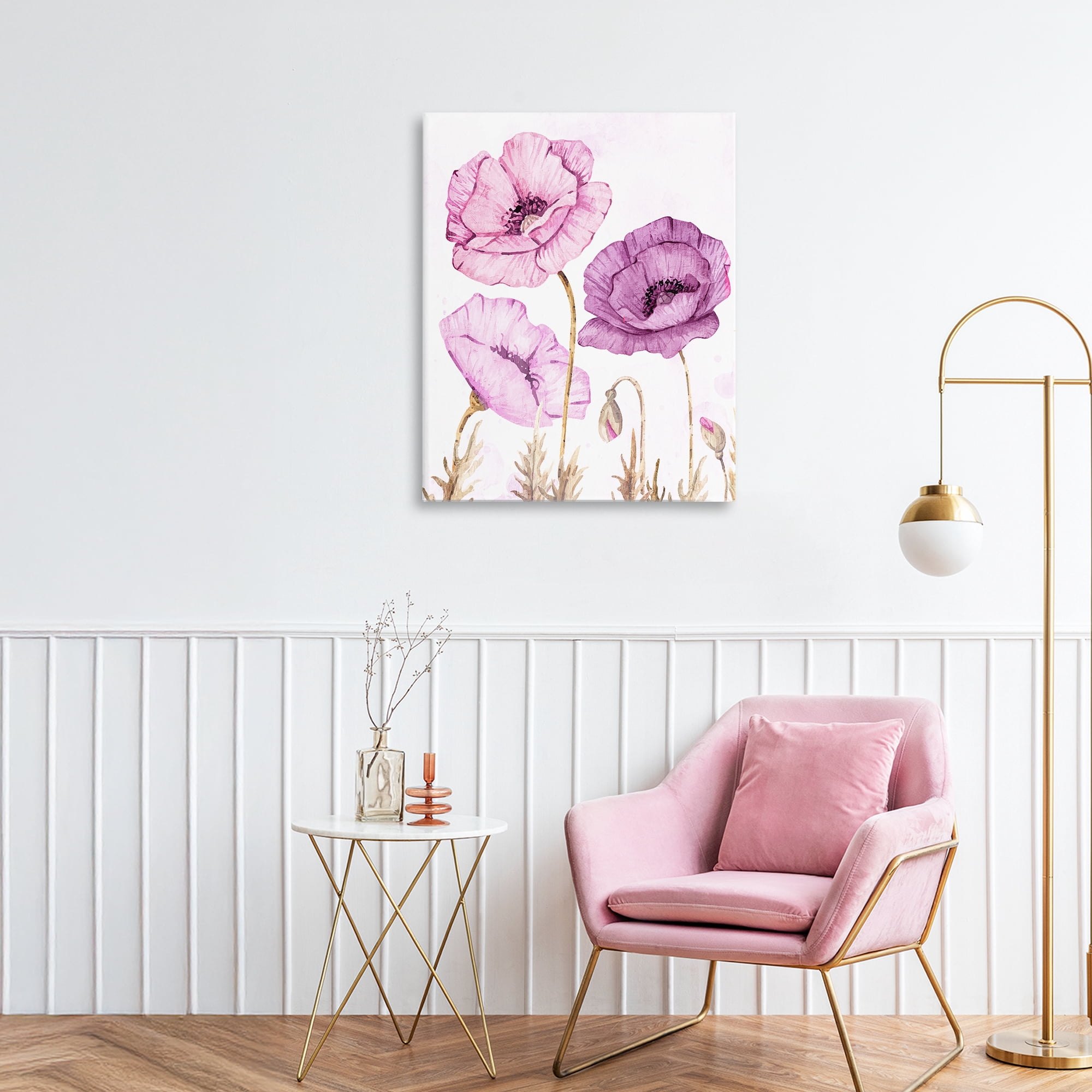 Stupell Industries Bright Poppies in Purple Canvas Wall Art, design by Kim Allen