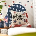 thumbnail image 3 of Sm:)e Stars and Stripes Let Freedom Ring 4th of July Throw Pillow Cover 18x18 Inch Set of 4, Polyester Patriotic Outdoor Pillow Case for Sofa Couch, 3 of 6