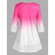 thumbnail image 2 of Talla grande Impresión floral Ombre Color Color Trimeado. Rosegal Camisetas tallas grandes, 2 of 5