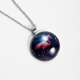 thumbnail image 4 of Flamingo Glass Design Circular Pendant Necklace for Women - Elegant Statement Jewelry Piece for Every Occasion, 4 of 5