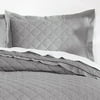 Gap Home Washed Frayed Edge Organic Cotton Quilted Sham Pair, Standard 20x26, Charcoal