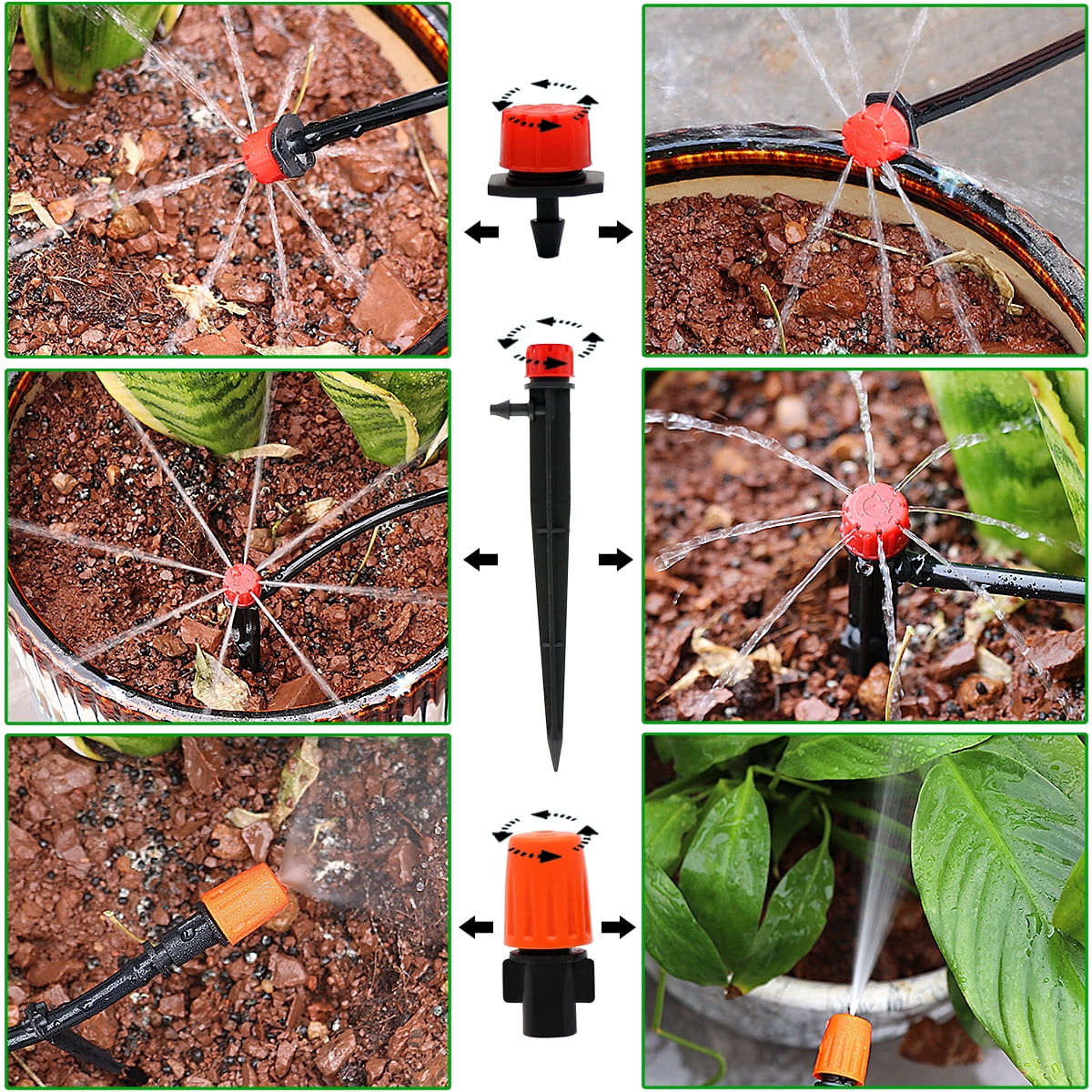 Budiwati Drip Irrigation Kits, 165pcs Automatic Drip Irrigation System with 1/4 Drip Irrigation Tubing for Outdoor Plants, Garden Misting Plant Watering System for Yard, Lawn, Patio,Raised Bed