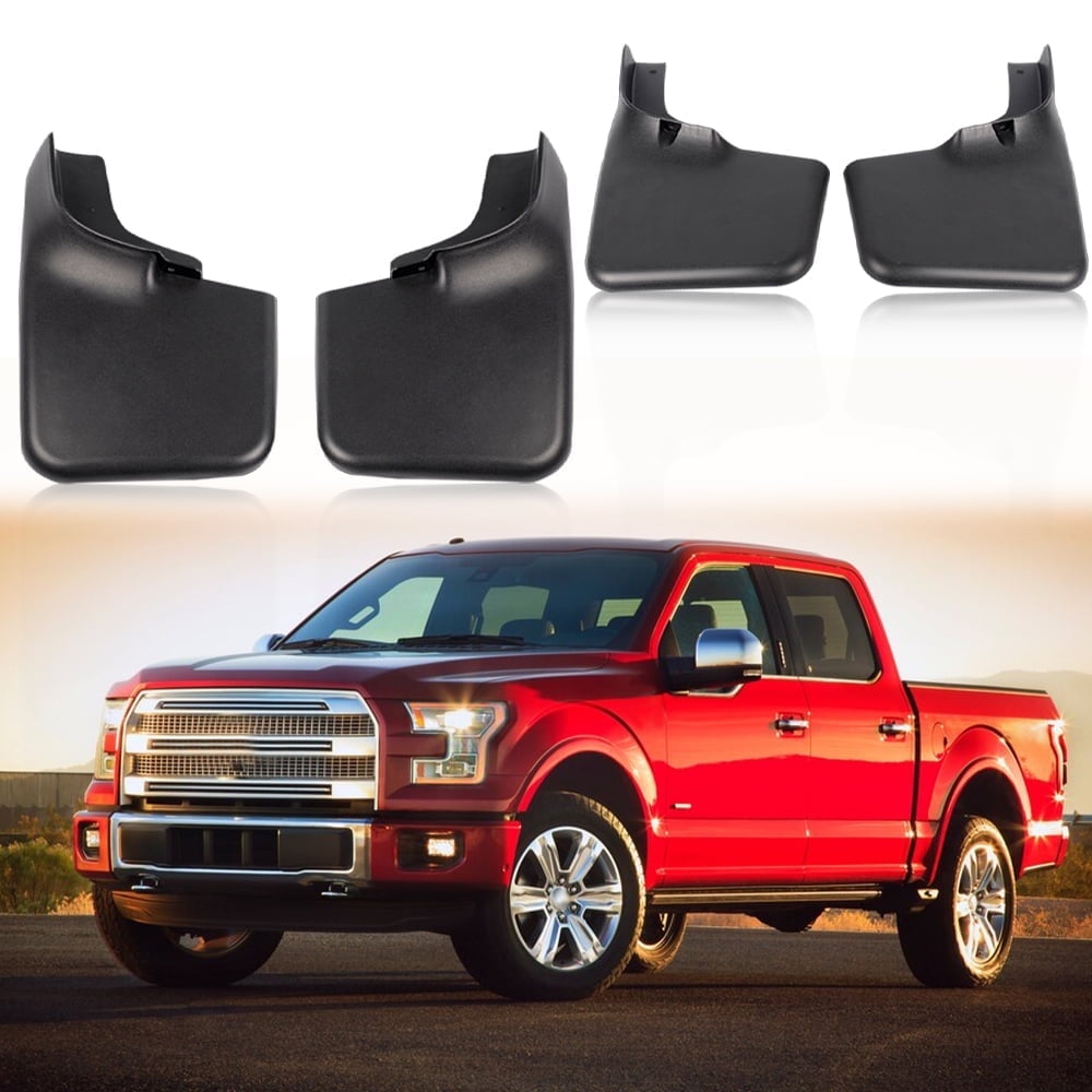 CROSSDESIGN Front&Rear Splash Guards Mud Flaps w/Wheel Lips Fit for Ford F150 2004-2014