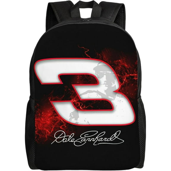 Dale Racer Earnhardt Casual Lightweight Backpack Travel Laptop Bag Classic Daypack for Men & Women, Black