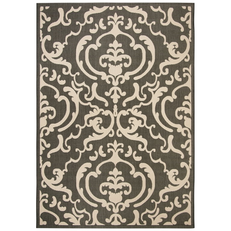 8' X 11' Aqua Damask Indoor Outdoor Area Rug 8' X 11' Aqua Damask Indoor Outdoor Area Rug