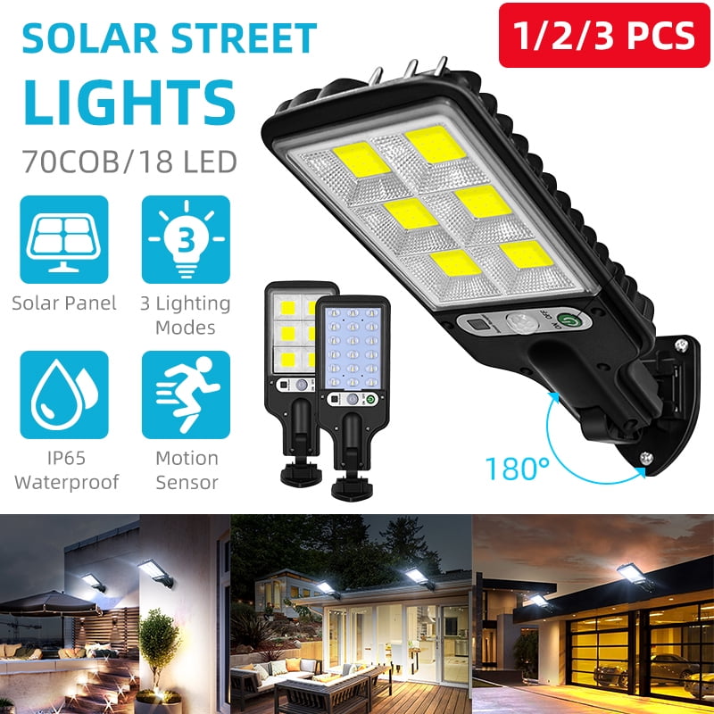 LED Solar Power Light Motion Sensor Security Outdoor Garden Wall Street Lamp 