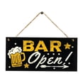 thumbnail image 2 of NIBOLOG Wooden Plaque Bar Open Print Multi-color Stylish Rectangle Bar Hanging Wooden Plaque for Drunkery, 2 of 7