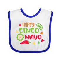 Inktastic Happy Cinco De Mayo with Lime and Red Pepper Boys or Girls Baby Bib