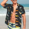 thumbnail image 3 of Haiem Plaid Dachshund Printed Hawaiian Shirt for Men - Men’s Casual Beach Summer Shirts - Stretch Fabric with Modern Fit-X-Large, 3 of 7