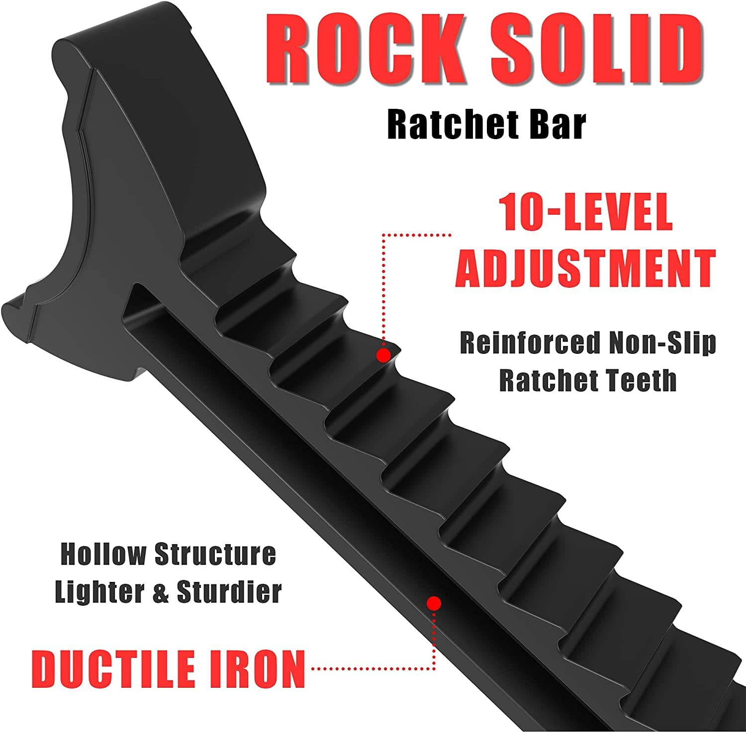 BIG RED Steel Jack Stands: Double Locking, 3 Ton (6,000 lb) Capacity, Red, 1 Pair，DMT43002A