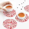 thumbnail image 3 of KLL Drink Coasters Set Round Shape of 4,PU Leather Absorbent Coasters Set Decorative Coffee Cup Coasters Housewarming Gift for Home Decor-Gnome Merry Christmas, 3 of 5