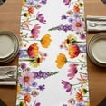 thumbnail image 5 of Table Runners 72 Inches Long Dress Scarves, Pink Flowers Farmhouse Kitchen/Dining Table Runner, Coffee Tablerunners, Elegant Spring Floral Pastoral Watercolor 18x72 Inch, 5 of 9