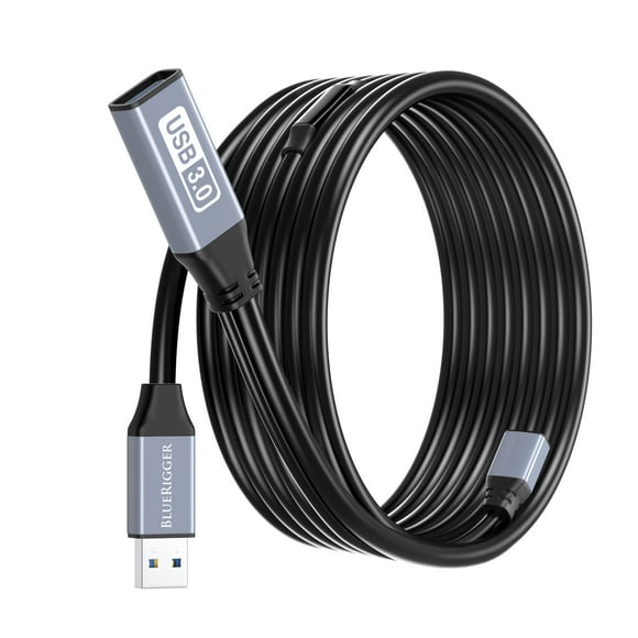 BlueRigger USB 3.0 Extension Cable (50FT, Active, 5 Gbps, In-Wall CL3 Rated, Type A Male to Female Adapter Cord) - Long USB Repeater Extender for VR Heads
