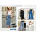 thumbnail image 5 of Chase Secret Women's Wide Leg Jeans High Waisted Stretchy Barrel Slouchy Denim Pants, 5 of 6