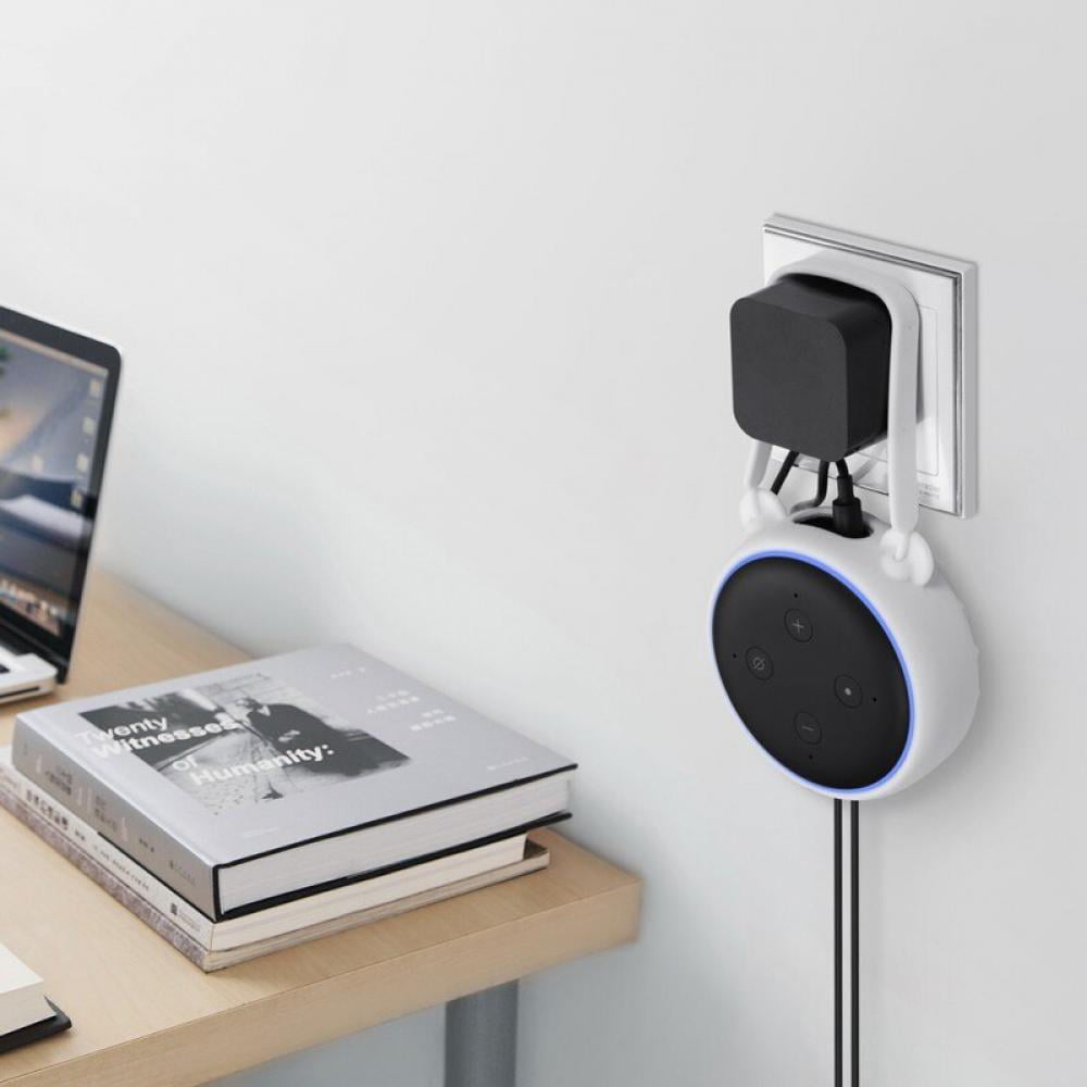 Durable Wall Mount Holder Stable Home Socket Safe Bracket PLUG IN for Echo Dot 3 