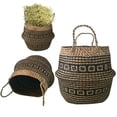thumbnail image 2 of Cesta de flores tejida de ratán hecha a mano plegable, almacenamiento de ropa de algas marinas, decoración del hogar, 1 unidad, nueva, 2 of 4