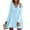 A02224-Light Blue, variant on CALAFEBILA Summer Dresses for Women 2025 Vacation Long Sleeve V-neck Solid Color Mini Babydoll Dress Chiffon Short Junior Dresses