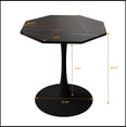 thumbnail image 3 of 31.50"Modern Octagonal Coffee Table with Printed Black Marble Table Top,Metal Base,, 3 of 9
