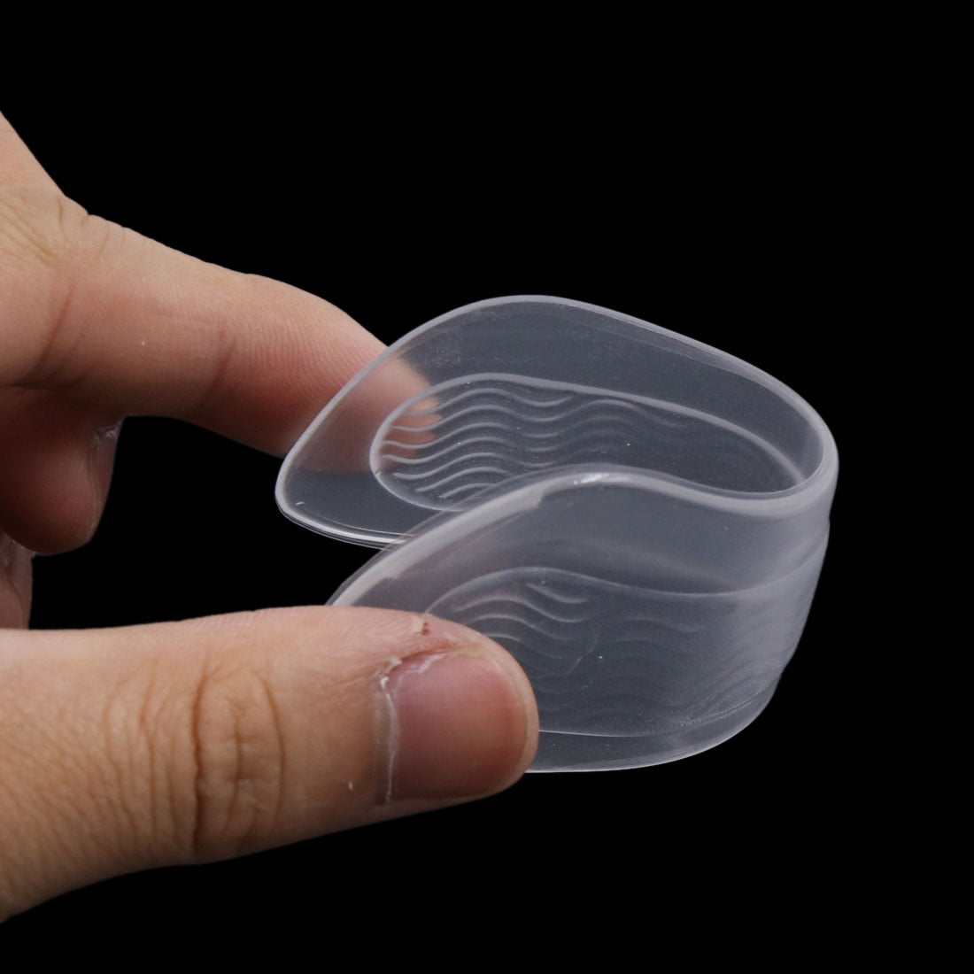 Unique Bargains 1 Pair Transparent Silicone Shoe Insole Inserts Pad Foot Heel Cushion