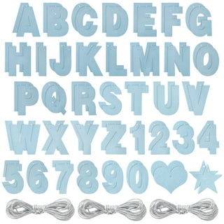 130-Piece DIY Silver Glitter Banner Kit with Letters, Numbers, and Symbols