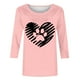 thumbnail image 3 of Tops de Cuello Redondo para las Mujeres Moda Impresa 3/4 Mangas Blusa Casual Top, Estante de Imitación, 3 of 5