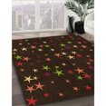 thumbnail image 2 of Ahgly Company Indoor Square Patterned Black Bean Brown Area Rugs, 6' Square, 2 of 6