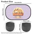 thumbnail image 7 of Yuyamidu Capybara Car Back Window Sun Shade for Baby Mushroom Car Side Window Sunshades 2 Pieces Easy to Install Interior Car Accessories Decorations, Purple, 7 of 7
