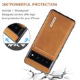 thumbnail image 2 of Jiahe Cover For Google Pixel 7 Pro,Shockproof Magnetic Card Slot Wallet Kickstand Full Body Protector Case Cover,Brown, 2 of 12