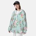 thumbnail image 3 of Kdxio Vintage Floral Print Women Men Sun Protection UPF 50+ Jackets Zip Up Long Sleeve Hoodie Hiking Lightweight with Pockets, 3 of 7