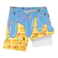 thumbnail image 4 of JUMEYU Ice Cream Swim Trunks for Kids Beach Shorts Quick Dry Swimwear with Compression Liner Drawstring Waist Size 8-9 (Sky Blue,8-9 Years), 4 of 4