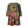 thumbnail image 5 of BangWanChi Women's Floral Print 3/4 Sleeve Shirts V-Neck Relaxed Fit Vintage Style Top for Spring/Summer, 5 of 5