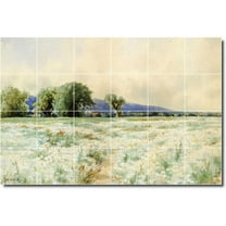 Ceramic Tile Mural-Alfred Bricher Country Painting 40. 72" w x 48" h using (24) 12 x 12 ceramic tiles
