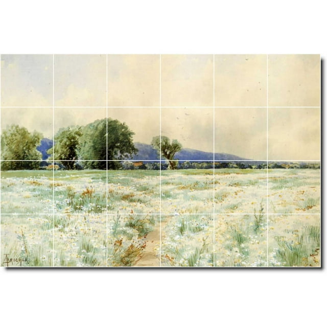 Ceramic Tile Mural-Alfred Bricher Country Painting 40. 72" w x 48" h using (24) 12 x 12 ceramic tiles